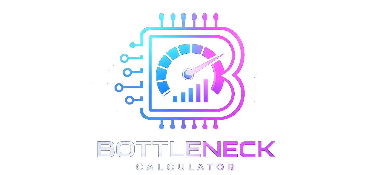 The Bottleneck Calculator logo representing a free online tool for analyzing CPU and GPU bottlenecks, PC performance, gaming, streaming, and video editing.